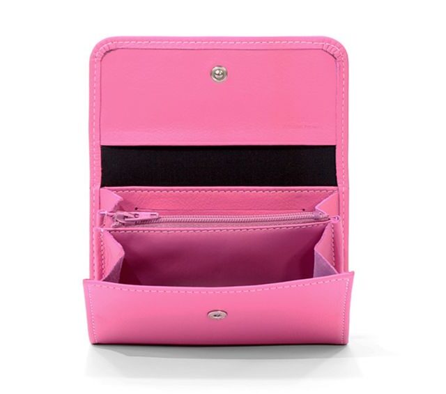 La Guêpe - Petite Maroquinerie - Porte-monnaie à rabat en cuir rose - 004