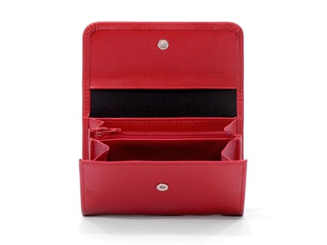 La Guêpe - Petite Maroquinerie - Porte-monnaie à rabat en cuir rouge - 004