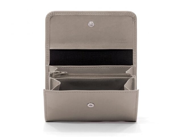 La Guêpe - Petite Maroquinerie - Porte-monnaie à rabat en cuir taupe - 004