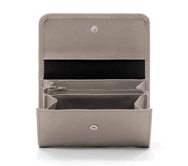 La Guêpe - Petite Maroquinerie - Porte-monnaie à rabat en cuir taupe - 004