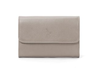La Guêpe - Porte-monnaie à rabat en cuir taupe  004