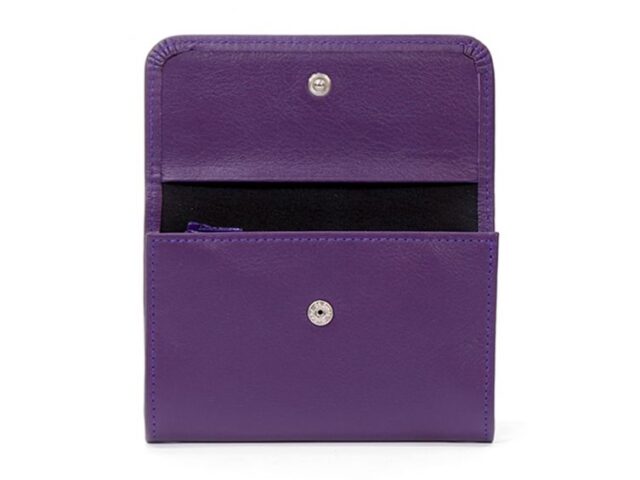 La Guêpe - Petite Maroquinerie - Porte-monnaie à rabat en cuir violet - 004