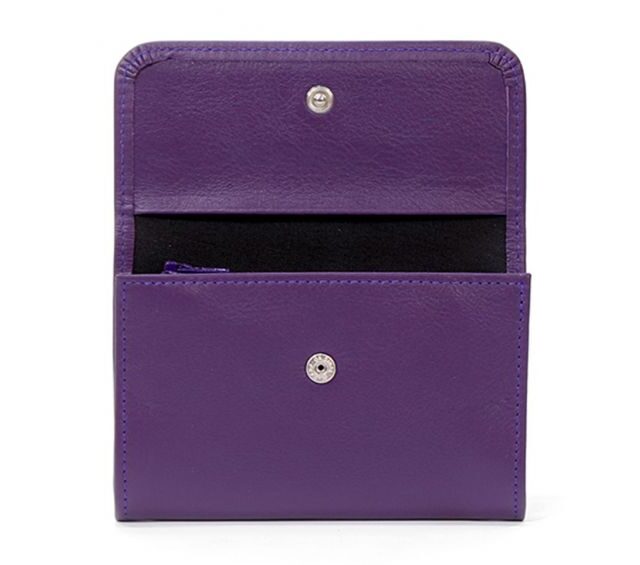 La Guêpe - Petite Maroquinerie - Porte-monnaie à rabat en cuir violet - 004