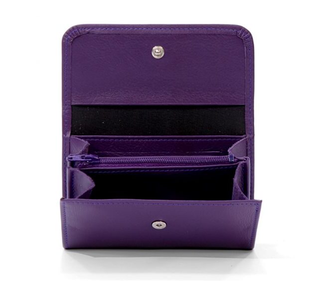 La Guêpe - Petite Maroquinerie - Porte-monnaie à rabat en cuir violet - 004