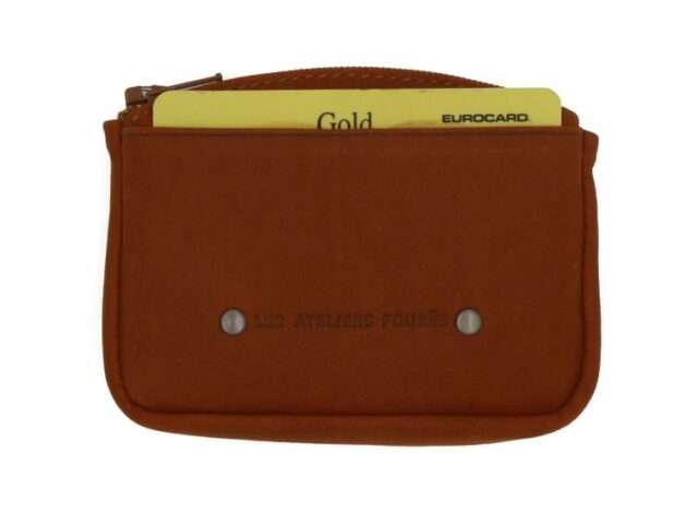 La Guêpe - Petite Maroquinerie - Porte monnaie avec 1 carte en cuir fauve - 9104