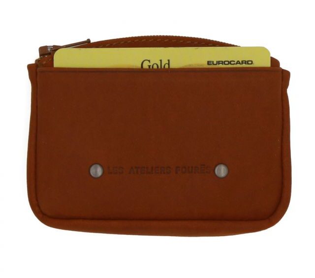 La Guêpe - Petite Maroquinerie - Porte monnaie avec 1 carte en cuir fauve - 9104