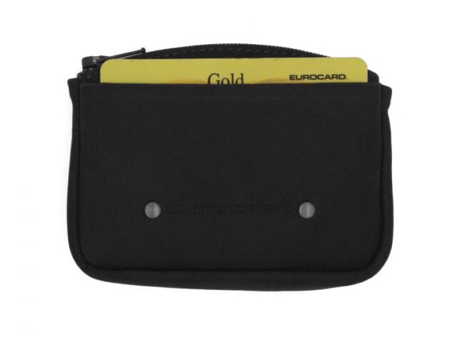 La Guêpe - Petite Maroquinerie - Porte monnaie avec 1 carte en cuir noir - 9104