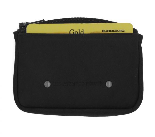 La Guêpe - Petite Maroquinerie - Porte monnaie avec 1 carte en cuir noir - 9104