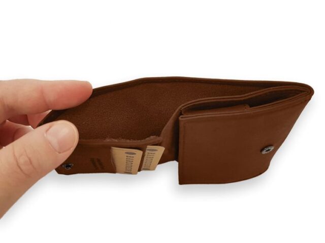 La Guêpe - Petite Maroquinerie - Porte monnaie Baroudeur en cuir cognac - 9147