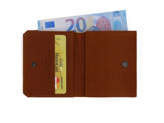 La Guêpe - Petite Maroquinerie - Porte monnaie Baroudeur en cuir fauve - 9147