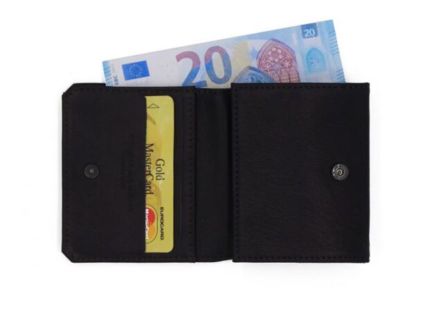 La Guêpe - Petite Maroquinerie - Porte monnaie Baroudeur en cuir marine - 9147