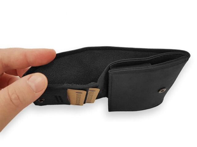 La Guêpe - Petite Maroquinerie - Porte monnaie Baroudeur en cuir noir - 9147