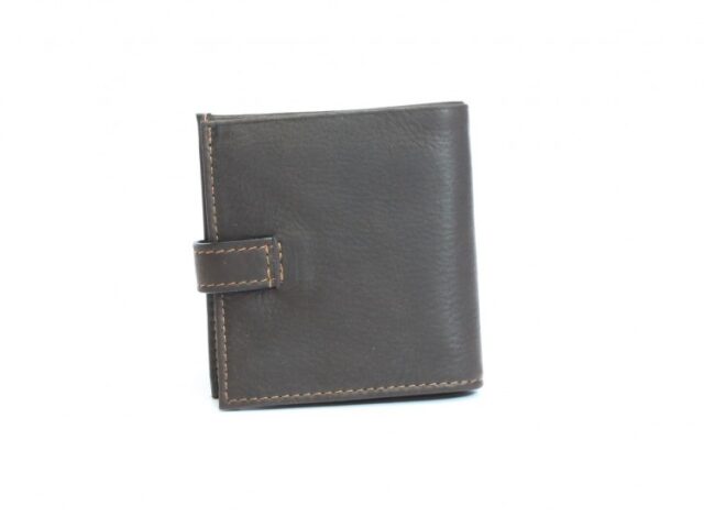 La Guêpe - Petite Maroquinerie - Porte-monnaie carré à rabat cuir marron - 012