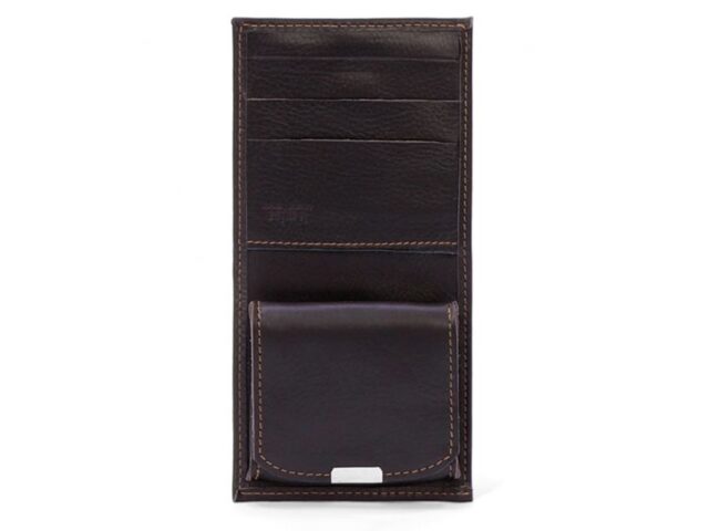 La Guêpe - Petite Maroquinerie - Porte-monnaie carré à rabat cuir marron - 012