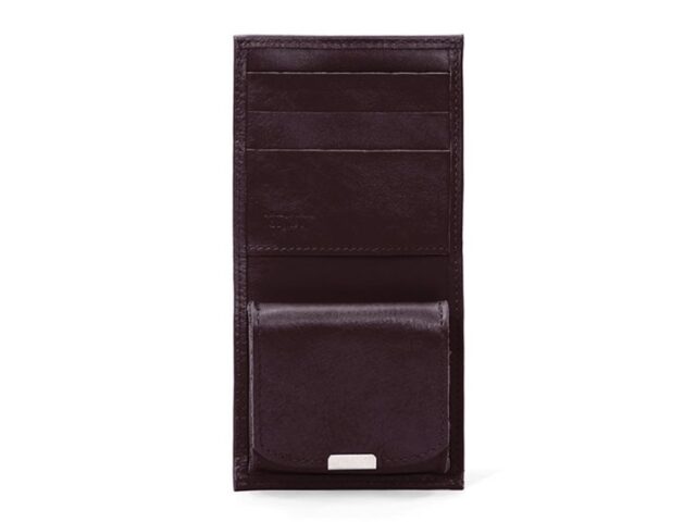 La Guêpe - Petite Maroquinerie - Porte-monnaie carré à rabat en cuir marron - 012