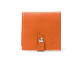 La Guêpe - Porte-monnaie carré à rabat en cuir orange  012
