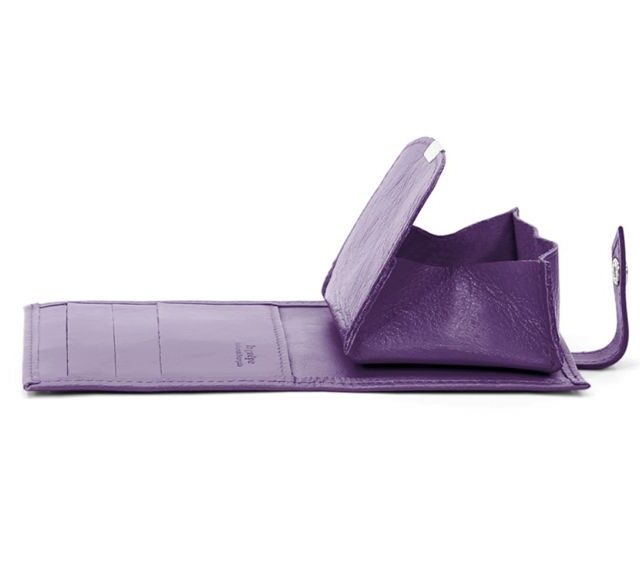 La Guêpe - Petite Maroquinerie - Porte-monnaie carré à rabat en cuir violet - 012