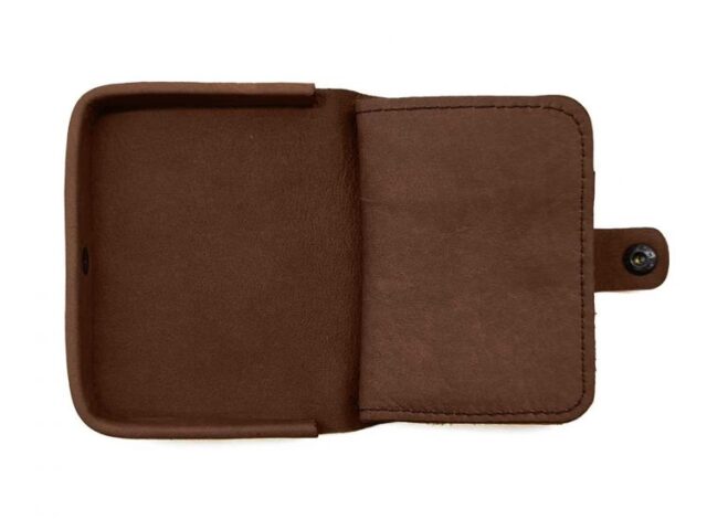 La Guêpe - Petite Maroquinerie - Porte-monnaie carré en cuir cognac - 9247