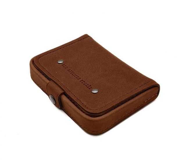 La Guêpe - Petite Maroquinerie - Porte-monnaie carré en cuir cognac - 9247