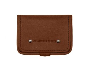 La Guêpe - Porte-monnaie carré en cuir cognac – 9247