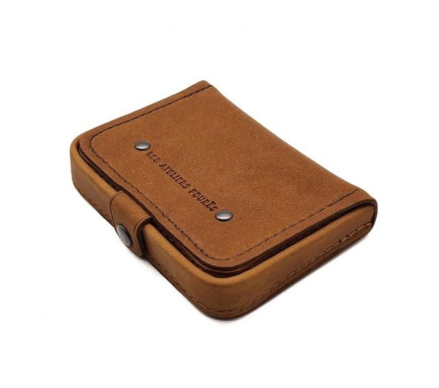 La Guêpe - Petite Maroquinerie - Porte-monnaie carré en cuir fauve - 9247