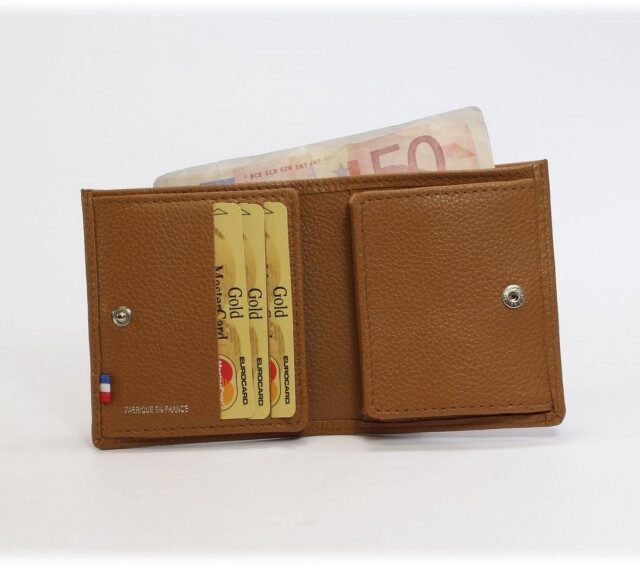 La Guêpe - Petite Maroquinerie - Porte-monnaie carré en cuir gold - 133