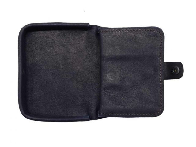 La Guêpe - Petite Maroquinerie - Porte-monnaie carré en cuir marine - 9247