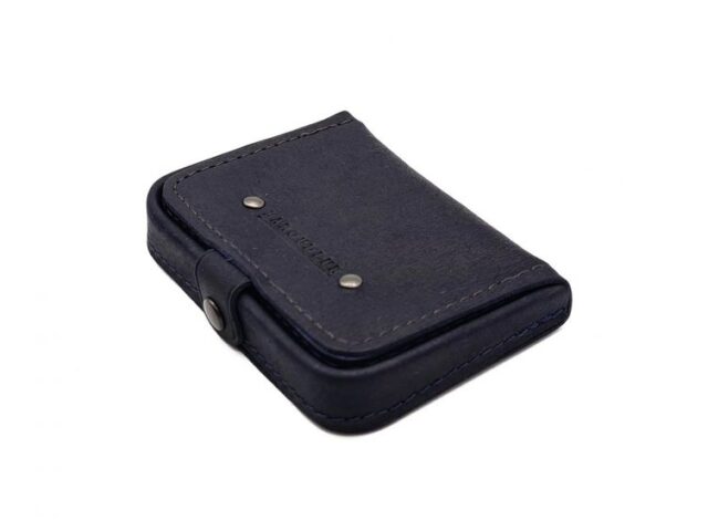 La Guêpe - Petite Maroquinerie - Porte-monnaie carré en cuir marine - 9247
