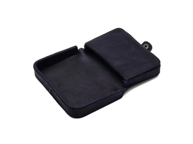 La Guêpe - Petite Maroquinerie - Porte-monnaie carré en cuir marine - 9247