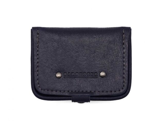 La Guêpe - Porte-monnaie carré en cuir marine – 9247