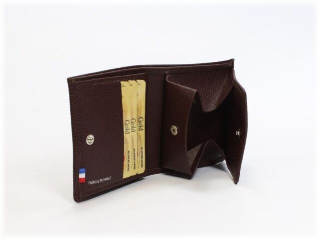 La Guêpe - Petite Maroquinerie - Porte-monnaie carré en cuir marron - 133
