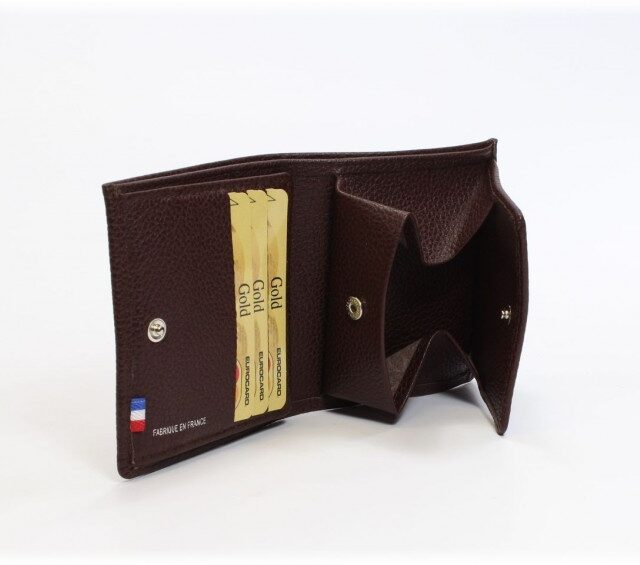 La Guêpe - Petite Maroquinerie - Porte-monnaie carré en cuir marron - 133