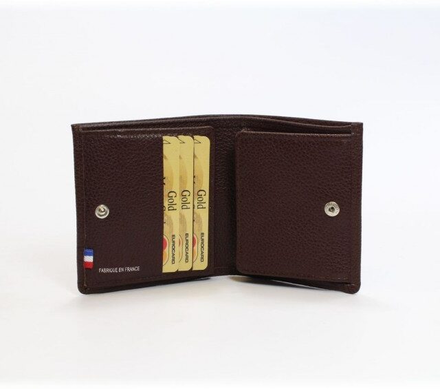 La Guêpe - Petite Maroquinerie - Porte-monnaie carré en cuir marron - 133