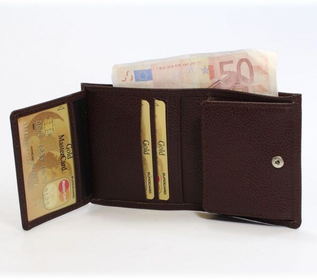 La Guêpe - Petite Maroquinerie - Porte-monnaie carré en cuir marron - 133