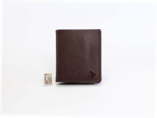 La Guêpe - Porte-monnaie carré en cuir marron  133