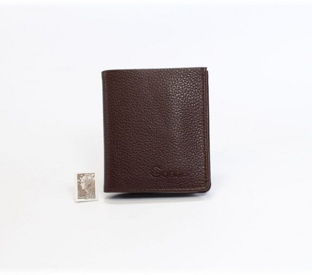 La Guêpe - Petite Maroquinerie - Porte-monnaie carré en cuir marron - 133