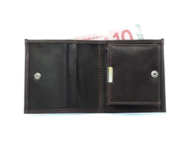 La Guêpe - Petite Maroquinerie - Porte-monnaie carré en cuir marron - 367