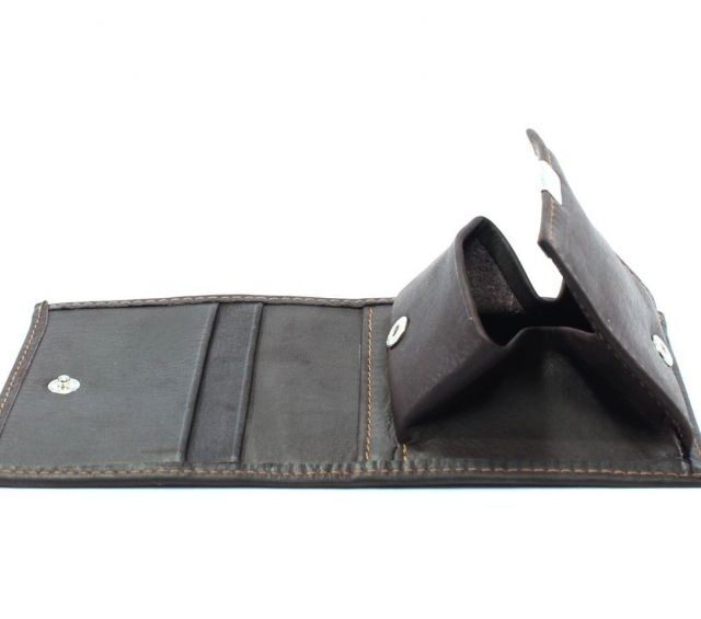 La Guêpe - Petite Maroquinerie - Porte-monnaie carré en cuir marron - 367