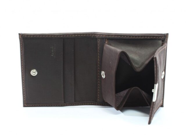 La Guêpe - Petite Maroquinerie - Porte-monnaie carré en cuir marron - 367