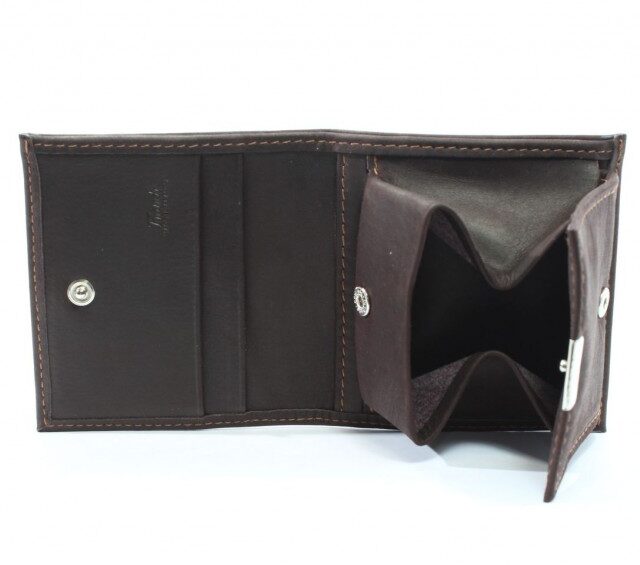 La Guêpe - Petite Maroquinerie - Porte-monnaie carré en cuir marron - 367