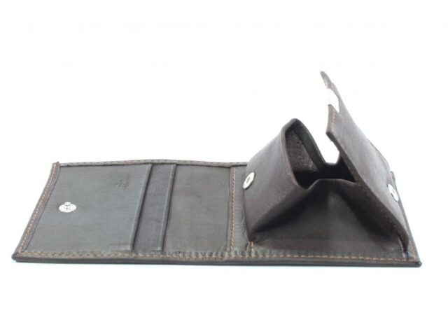 La Guêpe - Petite Maroquinerie - Porte-monnaie carré en cuir marron - 367