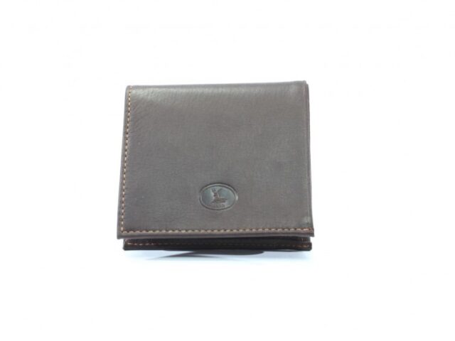 La Guêpe - Petite Maroquinerie - Porte-monnaie carré en cuir marron - 367