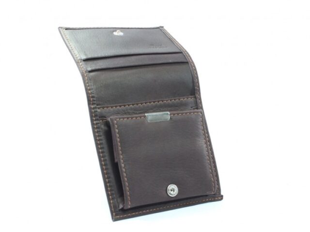 La Guêpe - Petite Maroquinerie - Porte-monnaie carré en cuir marron - 367