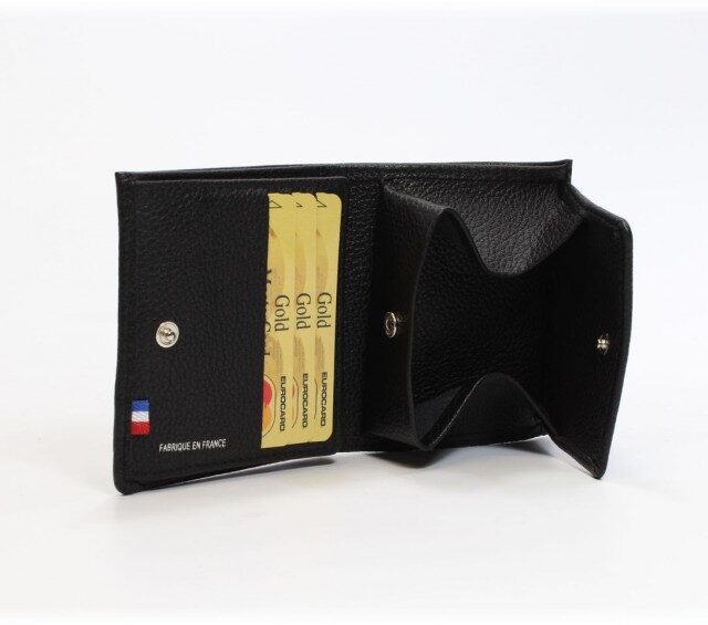 La Guêpe - Petite Maroquinerie - Porte-monnaie carré en cuir noir - 133