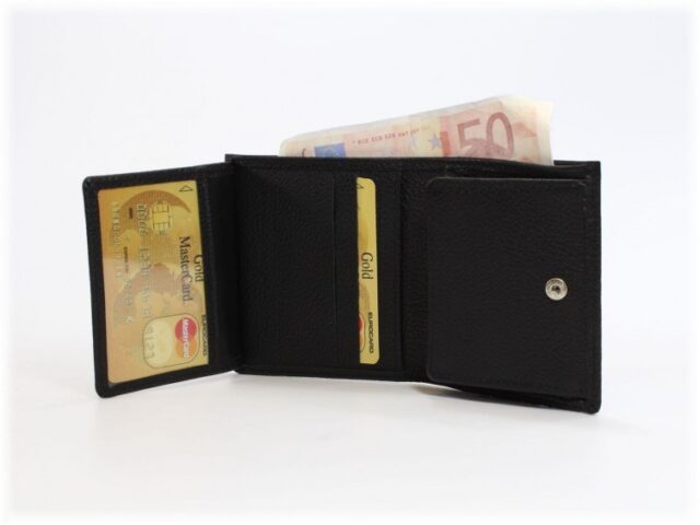 La Guêpe - Petite Maroquinerie - Porte-monnaie carré en cuir noir - 133