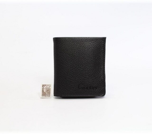 La Guêpe - Petite Maroquinerie - Porte-monnaie carré en cuir noir - 133