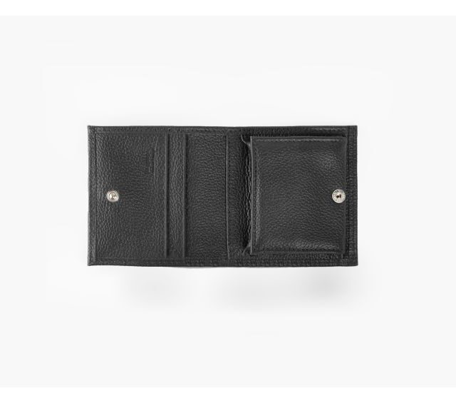 La Guêpe - Petite Maroquinerie - Porte-monnaie carré en cuir noir - 367