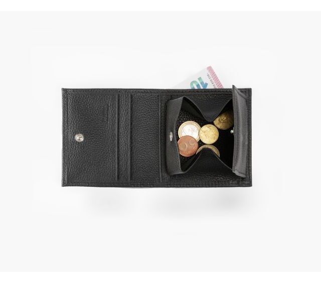 La Guêpe - Petite Maroquinerie - Porte-monnaie carré en cuir noir - 367