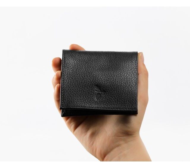 La Guêpe - Petite Maroquinerie - Porte-monnaie carré en cuir noir - 367