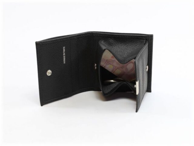 La Guêpe - Petite Maroquinerie - Porte-monnaie carré en cuir noir - 367